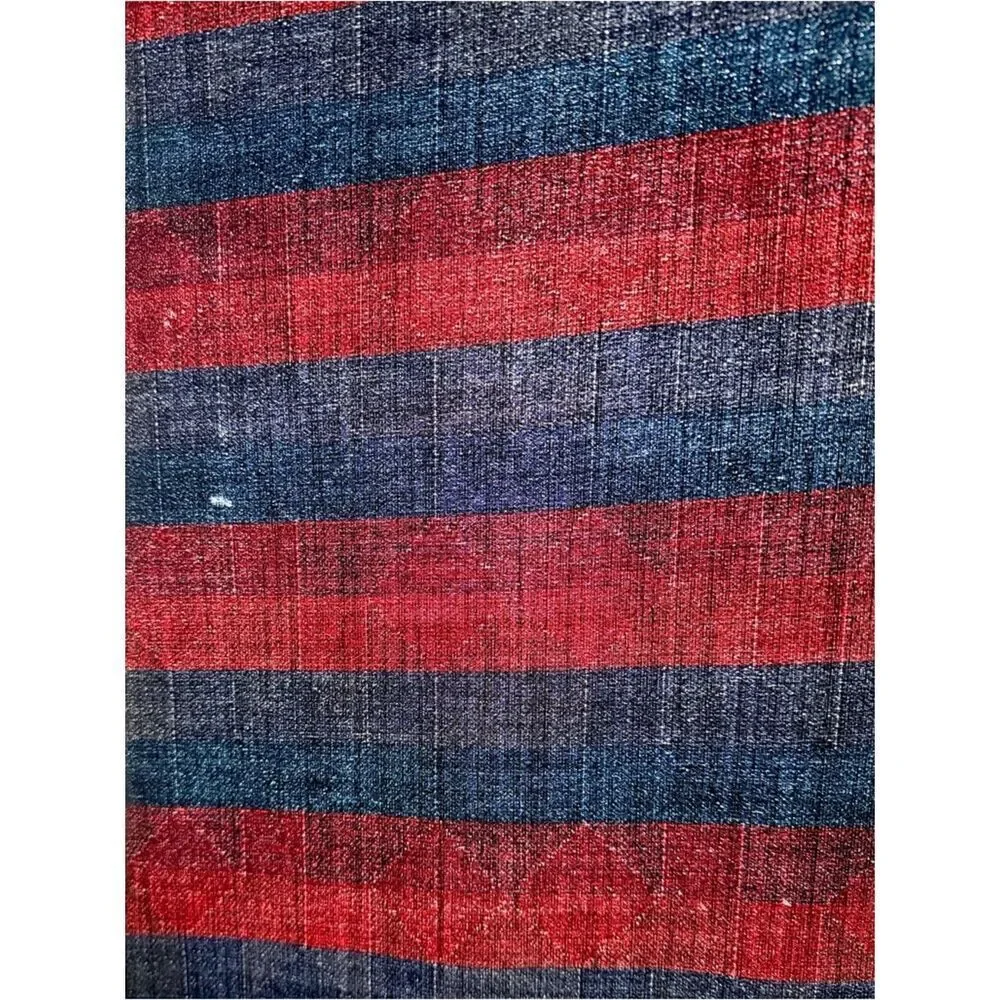 Vintage Wool Long Scarf Geometric Red Blue West Germany Men's Women's Winter